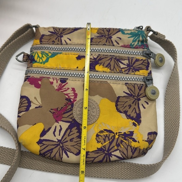 Kipling Floral Small Nylon Yellow Blue Crossbody MCB7197C - Picture 9 of 13